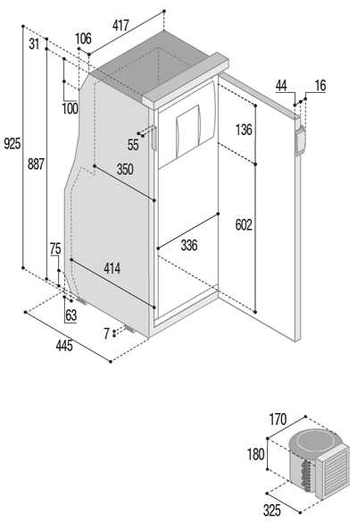 Kühlschrank VITRIFRIGO SLIM90