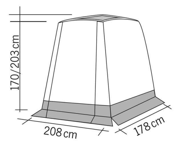 Trapez awning for mini camper