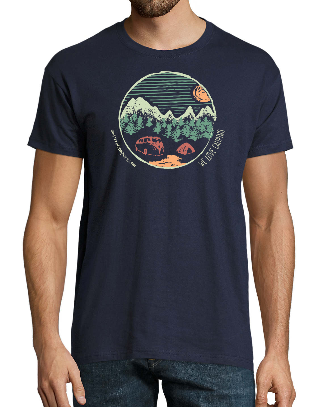 T-shirt -We Love Camping- Blau