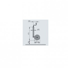 Jockey wheel with flange COMANCHE for trailers and caravans, galvanized