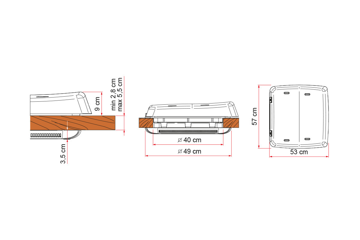 Claraboya Fiamma 40x40 Vent F Pro