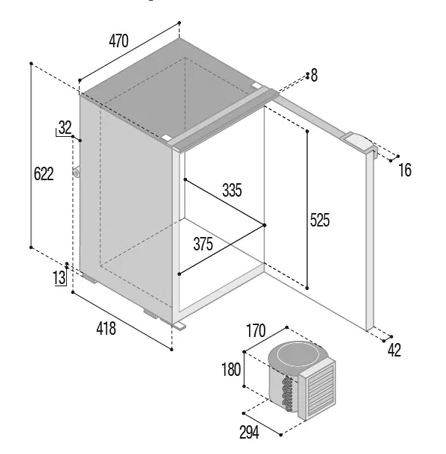 VITRIFRIGO C75L Fridge CHR HP