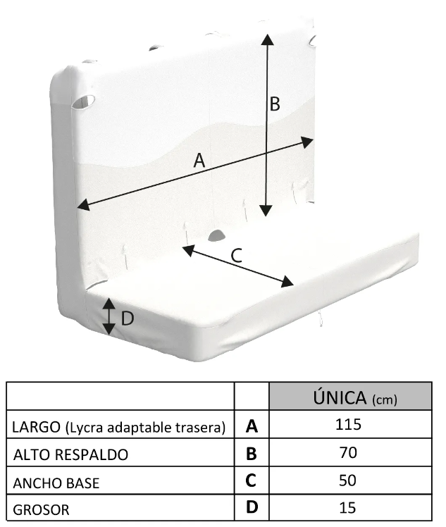 Funda bancada doble trasera California GLASSY Étnica