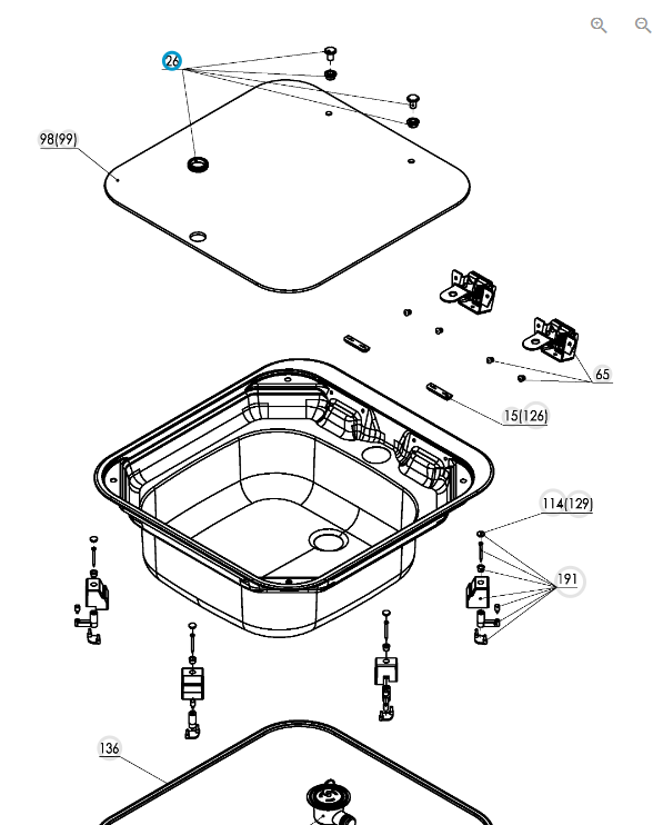 Glass plate fixing spare part DOMETIC