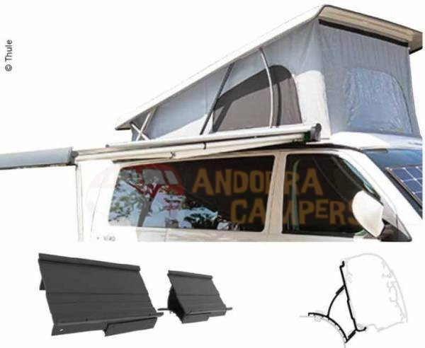 Toldo THULE 4200 Negro Antracita 2,60m VW T5 T6 con techo elevable