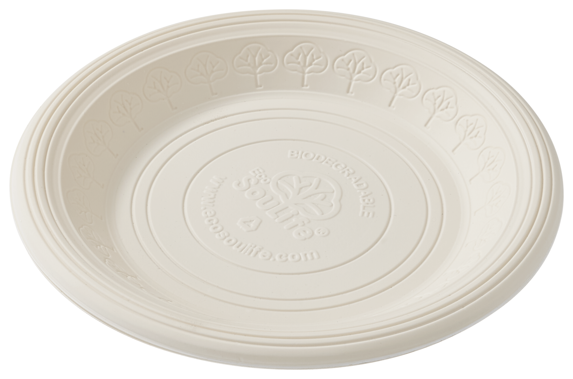 Set of 20 biodegradable single use big plates 23cm