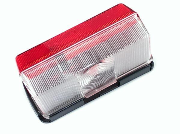Begrenzungsleuchte mit Basis rot/weiß 92 × 43 × 37 mm