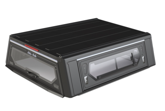 Hardtop ALU-CAB "Contour Next Generation" para Toyota Hilux Revo extra cabina a partir de 2016 - aluminio negro con ventanas laterales