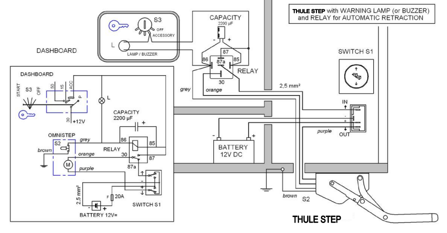 Relé THULE para escalón G2 12V