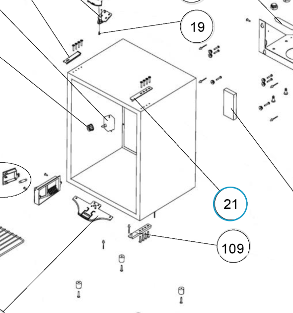 Ersatzscharnier für die Tür des DOMETIC CRX Kühlschranks