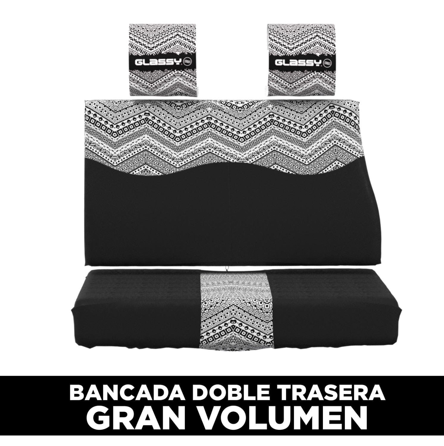 Funda bancada doble del darrere Gran Volum GLASSY Ètnica