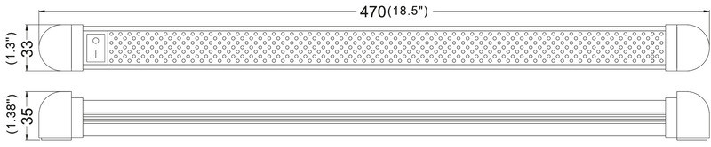 LED bar 47cm 12/24v - 4w adjustable