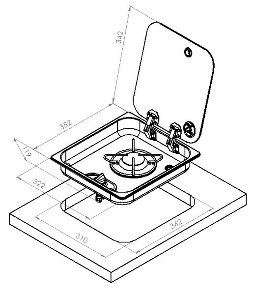 Plaque de cuisson CARBEST 1 feu avec couvercle