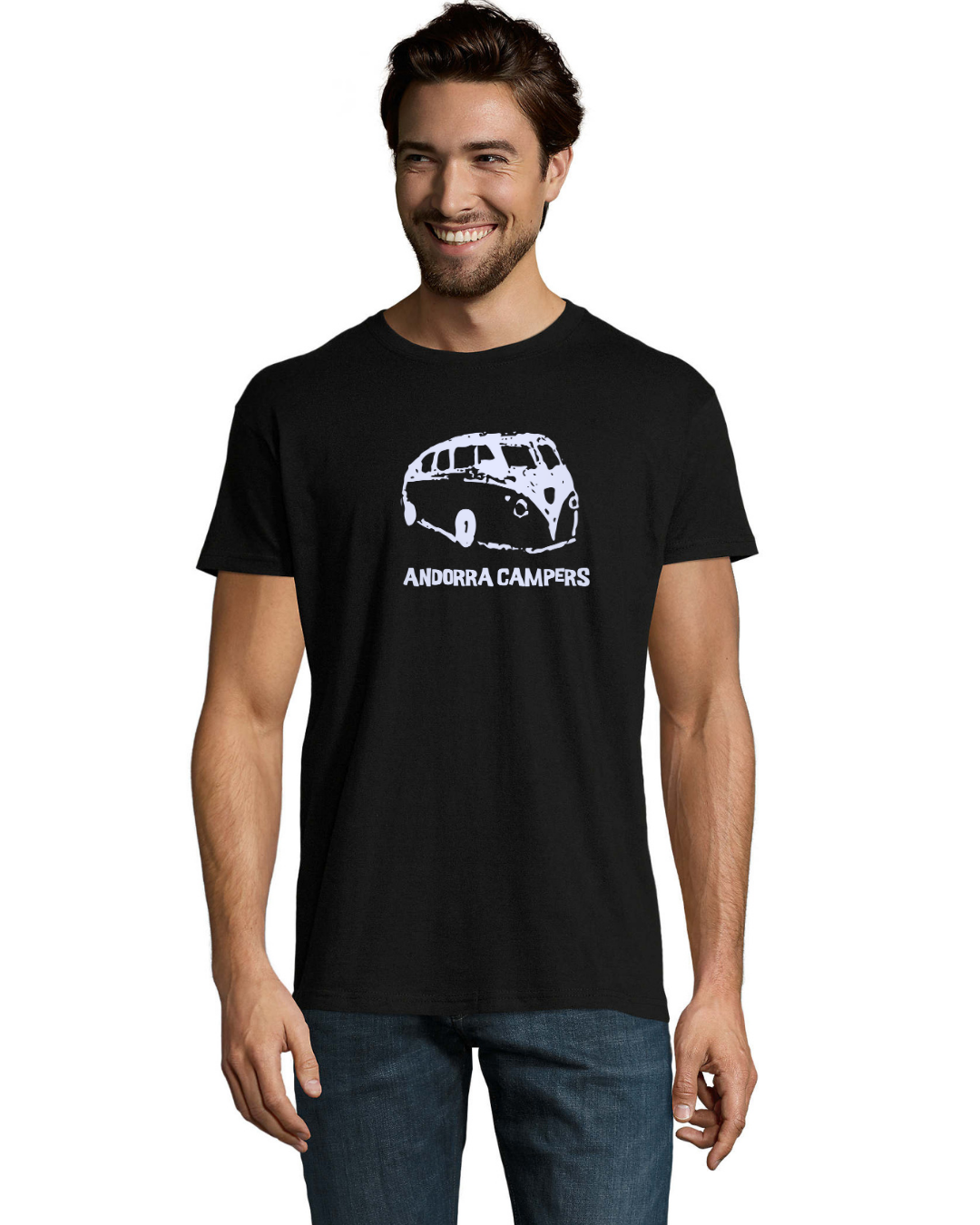 T-Shirt Andorra Campers, Schwarz