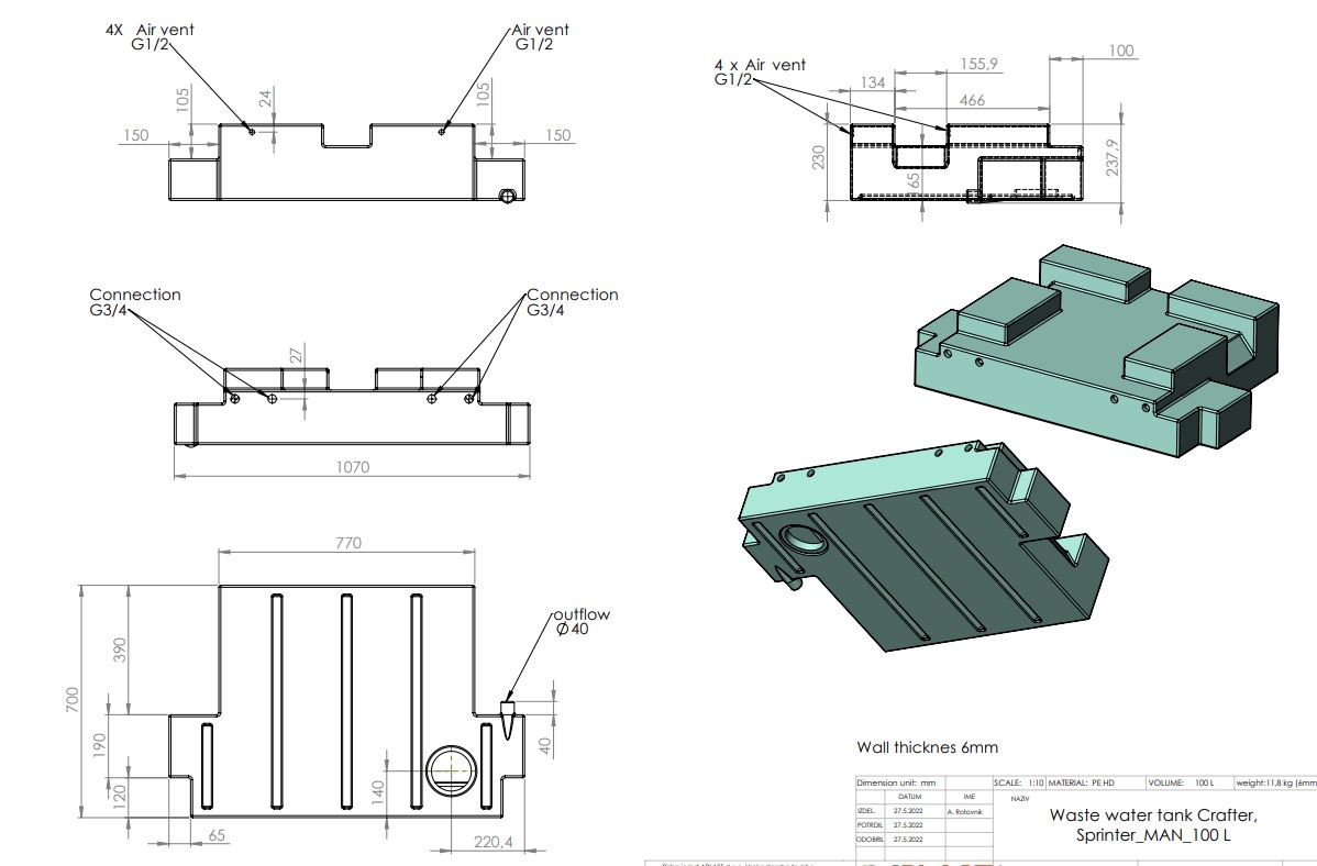 Sprinter Crafter Man 100L Watertank