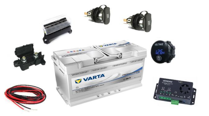 Second battery installation kit 95Ah EURO6 with Booster VOTRONIC for MB W639 and W447