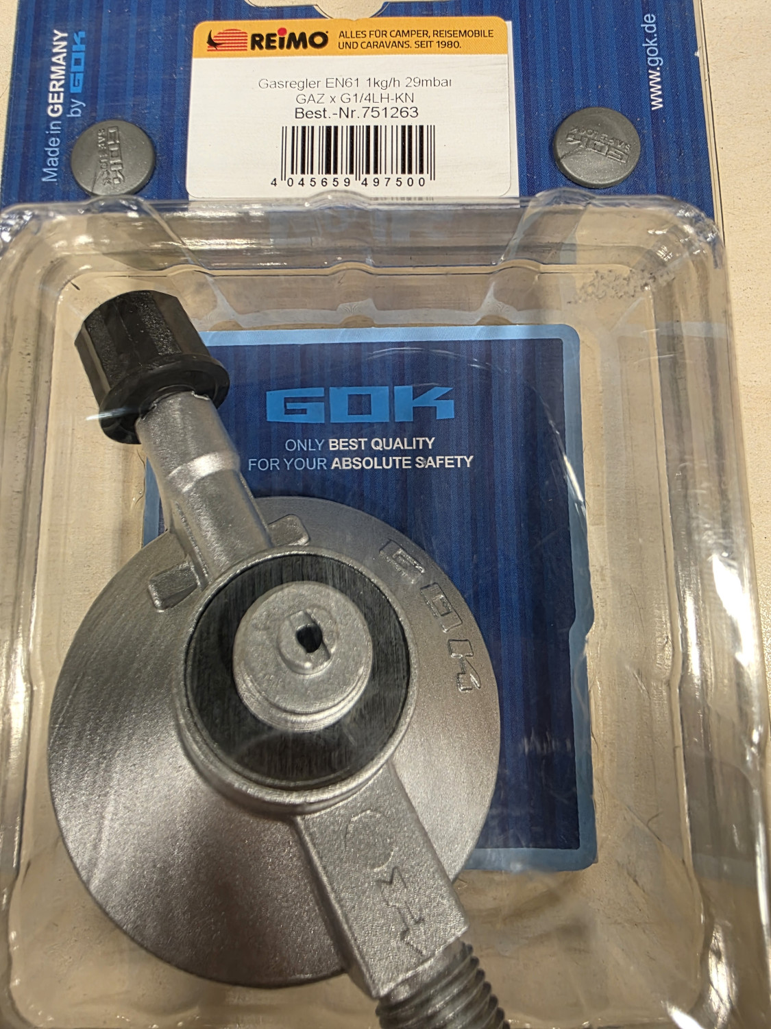 Regulador de presión GOK 29 mbar