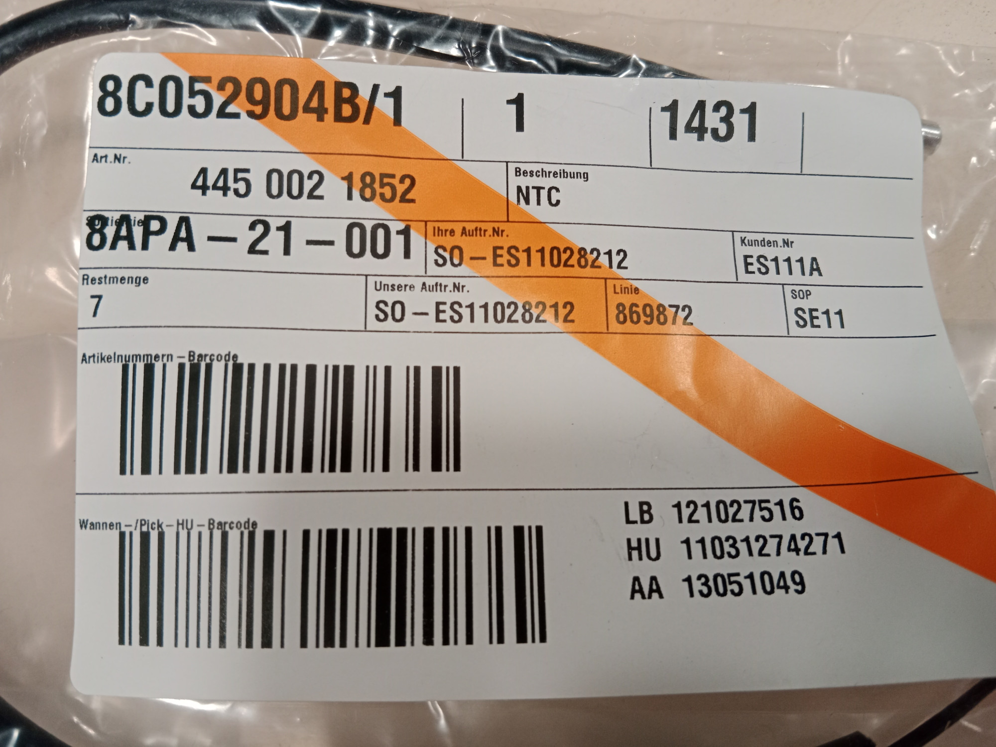 Temperature Sensor DOMETIC NTC CFX-CFF-ICF-TBD 30cm long