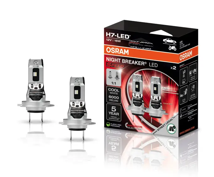 OSRAM Night Breaker SPEED LED H7 6000K approved bulbs