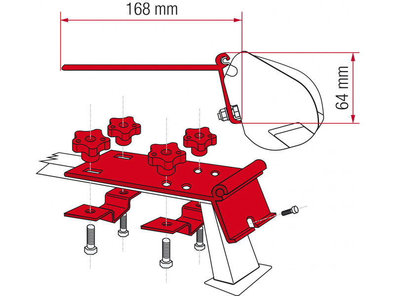 Adaptateur FIAMMA F35 pour barres de toit en acier