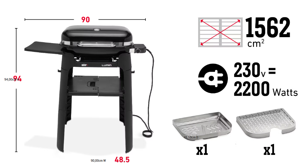 WEBER Lumin electric barbecue with stand