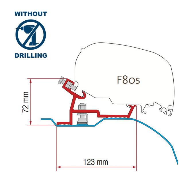 FIAMMA adapter for F80 awning for Ducato L2/L3 from 2006