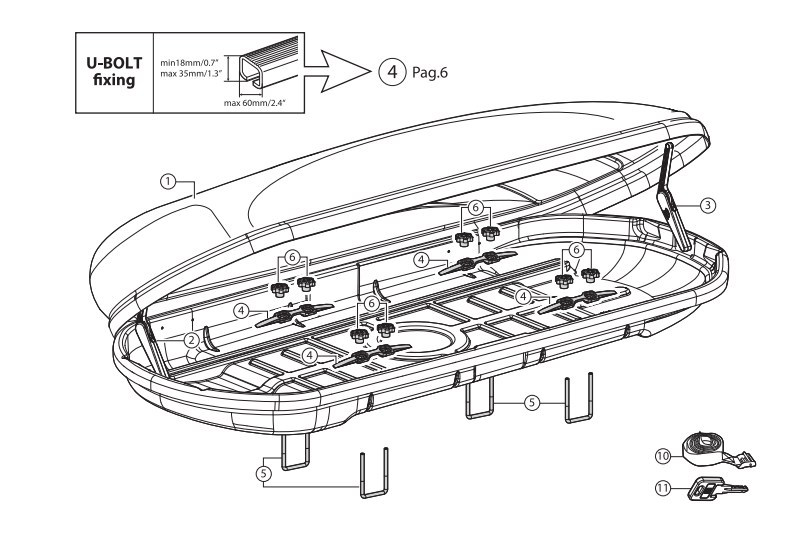 Roof box MENABO Mania 400 Abs Black