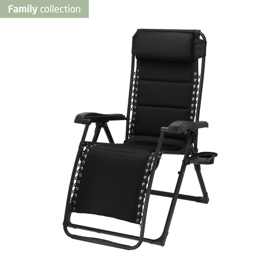 Chaise pliante TRAVELLIFE Barletta Relax - Noir