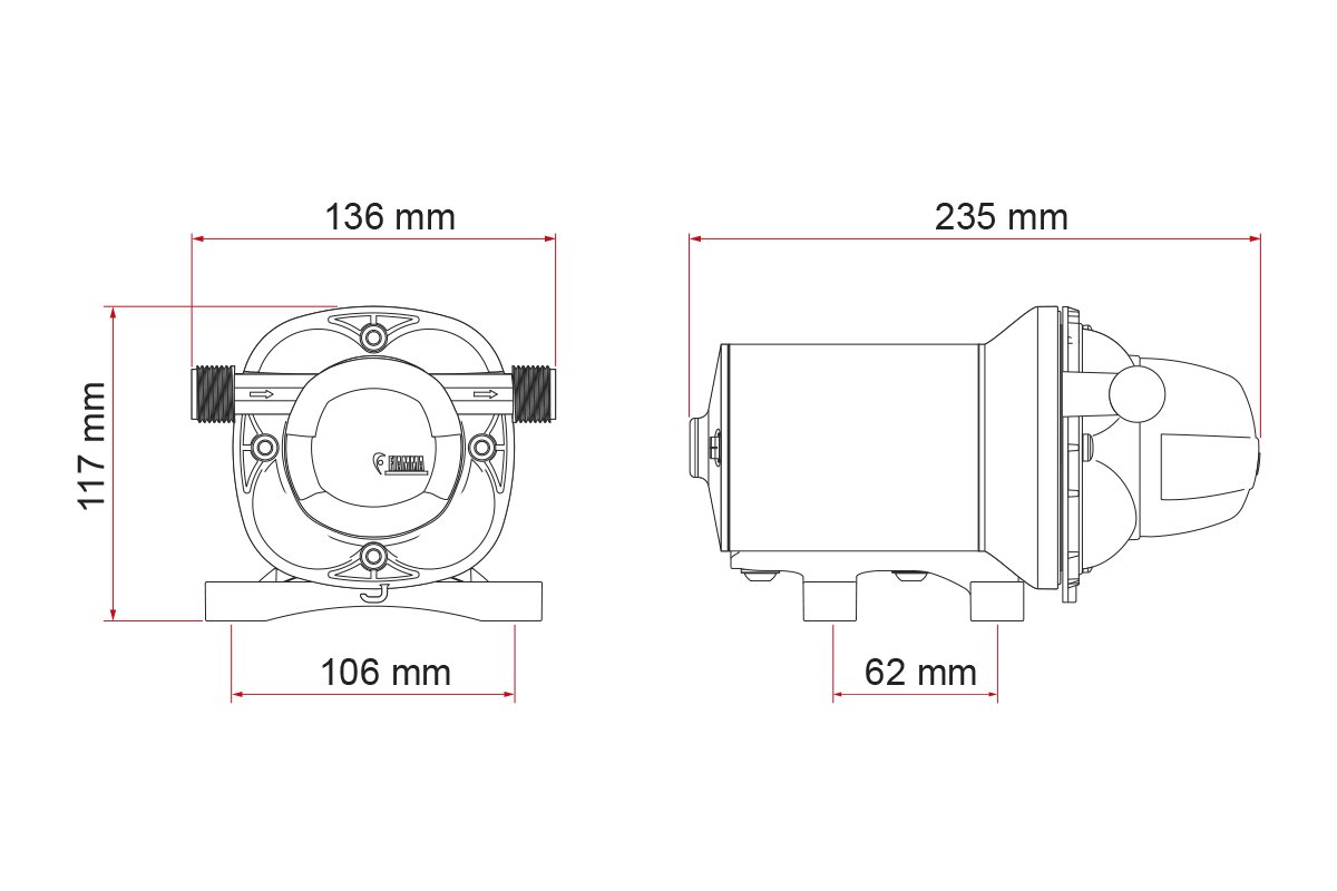 Wasserpumpe FIAMMA Aqua8F 10L/min 2,1 bar (12V)