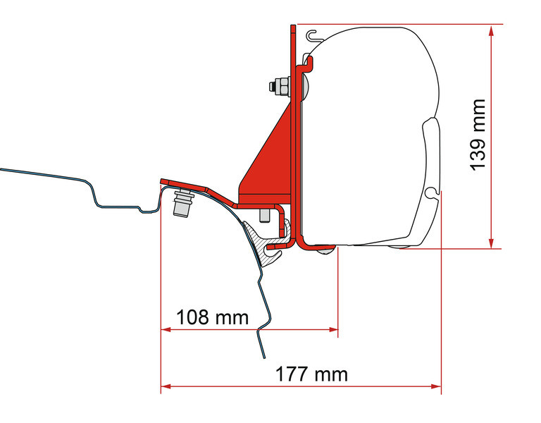 Adaptador FIAMMA F45 VW T5/T6/T6.1 multirail Reimo