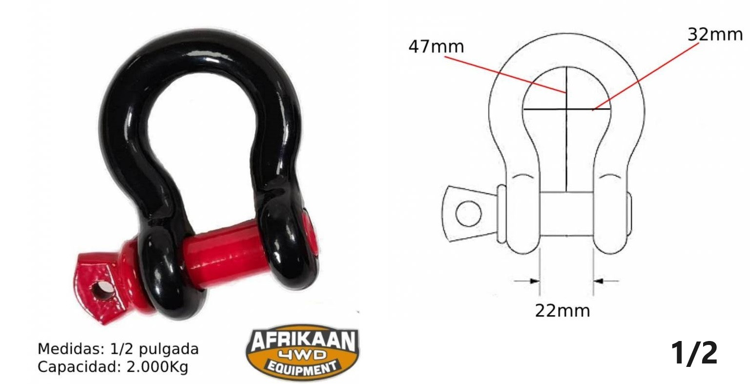 Shackle Black AFRIKAAN,  2Tn, 4,75Tn, 8Tn