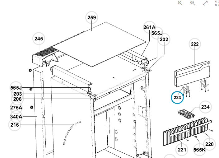 Frontissa DOMETIC porta congelador