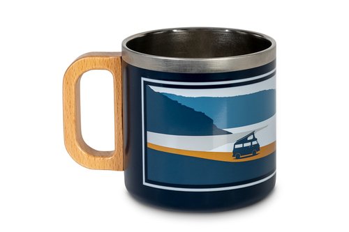 Edelstahlbecher mit Holzgriff HOLIDAY TRAVEL