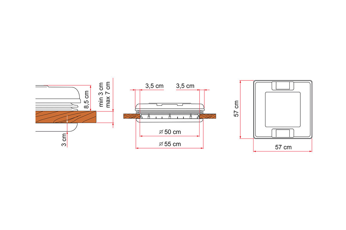 Lanterneau FIAMMA Vent 50x50 Blanc avec moustiquaire et store occultant