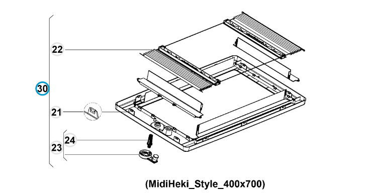 Innenrahmen im Midi-Heki-Stil DOMETIC  400x700