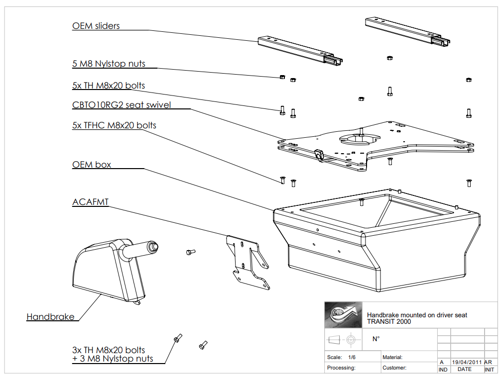 Embase pivotante SCOPEMA pour Ford TRANSIT 2000-2014 (Pilote)