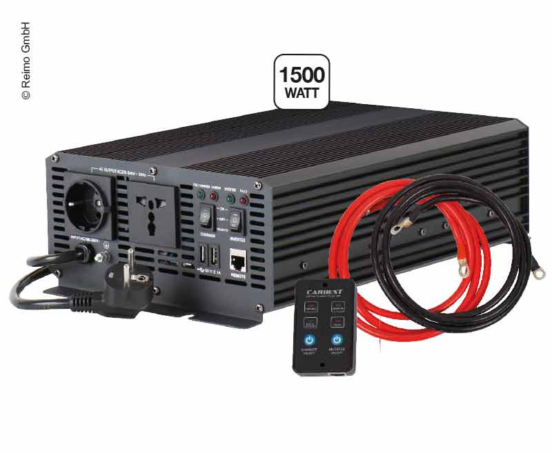 CARBEST Sinus Power Inverter mit Netzvorrangschaltung 1500W/15A, Wechselrichter/Ladegerät