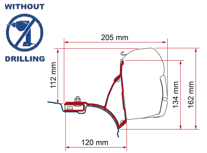 FIAMMA F45 VW T5/T6/T6.1 Transporter/ Caravelle/ Multivan adapter