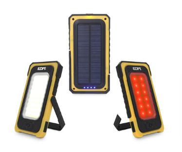 Linterna / cargador solar / power bank con gancho e imán 10W 750lm