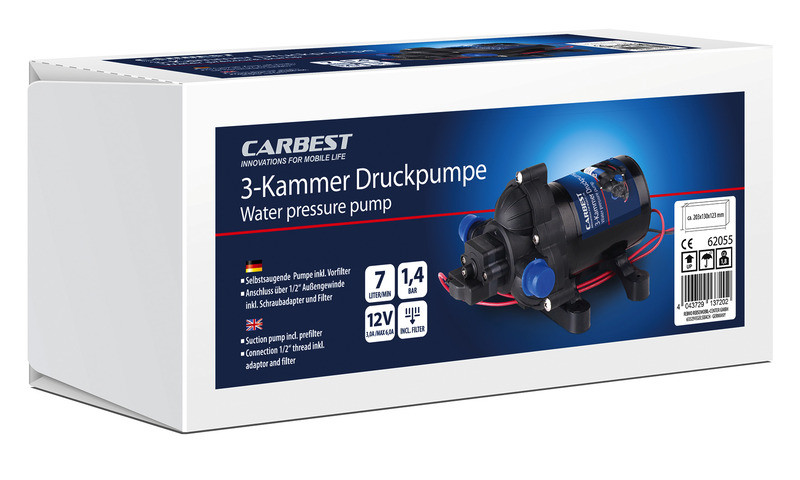 CARBEST self-priming water pump 7L/min 1,4 bar (12V)