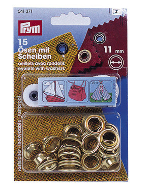 Brass eyelets with washers - 11 mm