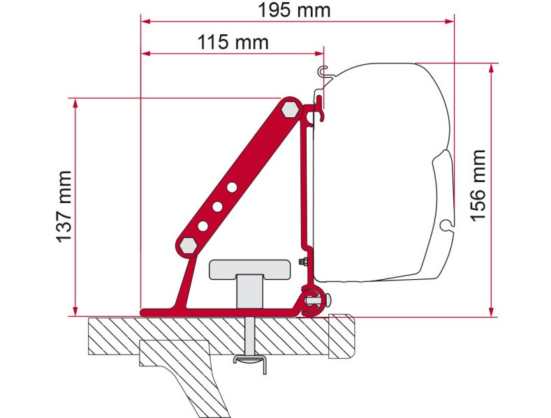 Adaptateur Fiamma F35 / F45 pour barres de toit