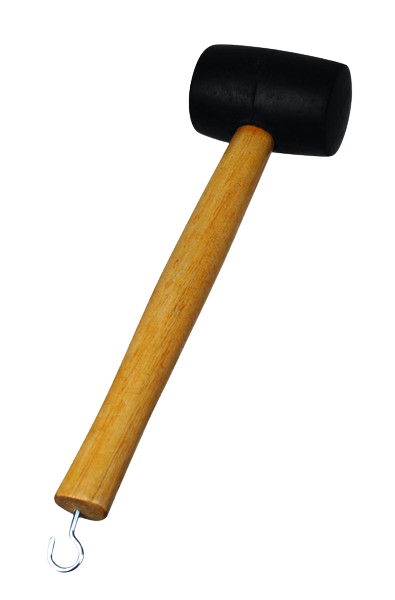 Gummihammer mit Heringsauszieher, Holzgriff