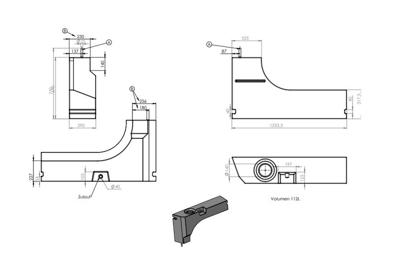 Réservoir d'eau de 112L pour passage de roue - Ducato Boxer Jumper