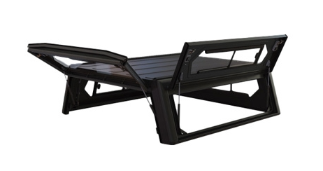 Hardtop ALU-CAB "Contour Next Generation" para Toyota Hilux Revo extra cabina a partir de 2016 - aluminio negro con ventanas laterales