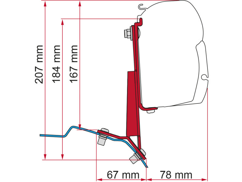 Adaptateur FIAMMA F35 et F45 pour Ford Custom H1 L1