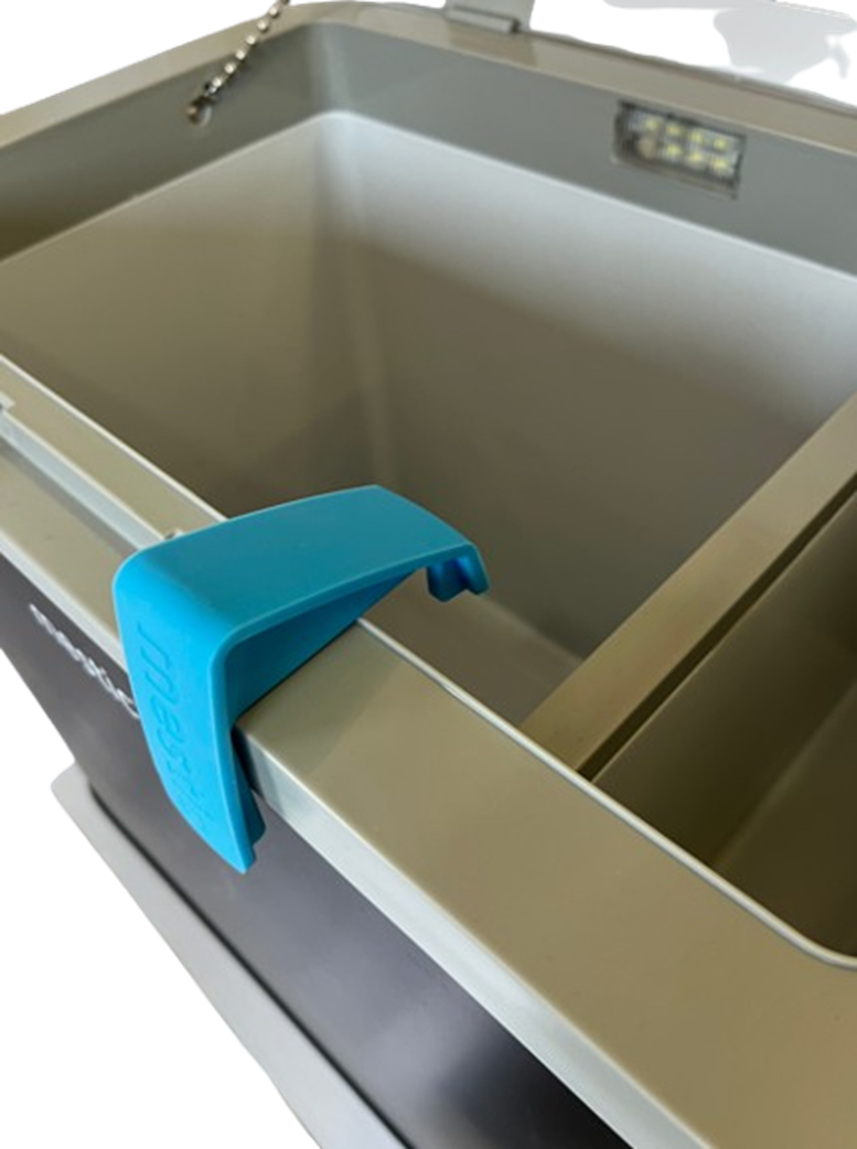 Portable cooler vent clamp