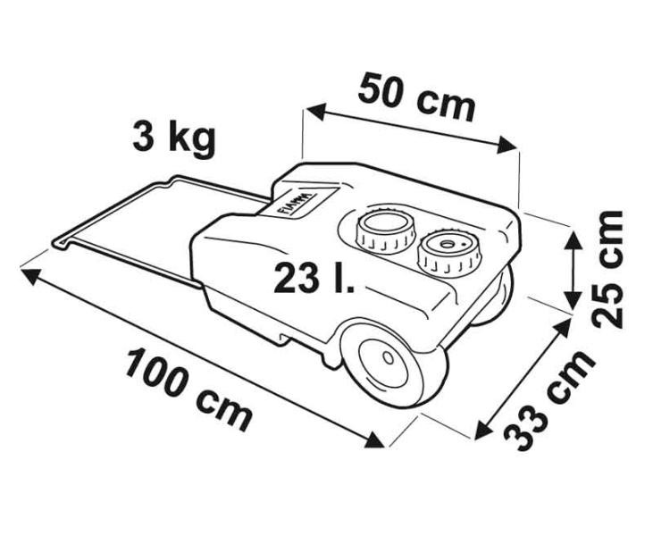 Réservoir FIAMMA Roll Tank 23L bleu