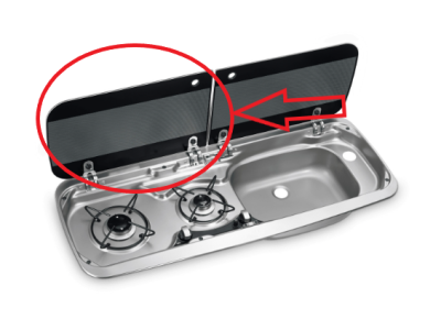 Replacement left glass for DOMETIC 9222R (2370) kitchen