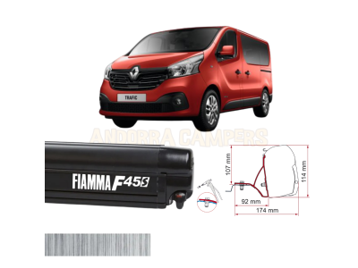 Pack awning FIAMMA F45 Deep Black RENAULT TRAFIC 2014 short wheel base